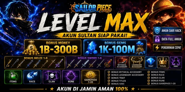 SAILOR PIECE ACCOUNT [ MAX LEVEL ] - MANY BONUSES++++