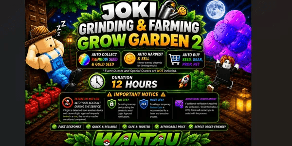 Joki Grinding and Farming Duration 12 Hours | Grow A Garden 2