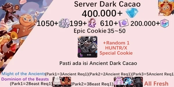 Cookie Run Kingdom(Dack Cacao Server)DC8 starter account