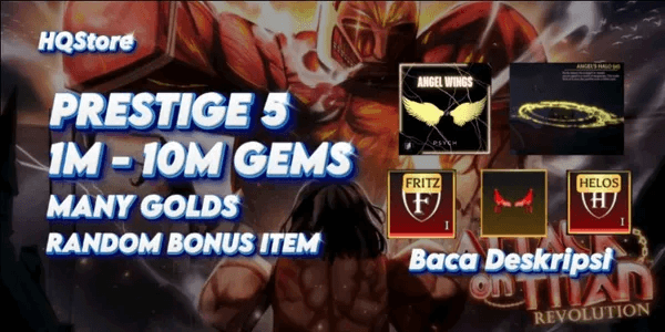 AOTR Account Exchange | Lots of Gems | Lots of Gold | Item Inventory - Attack on Titan Revolution