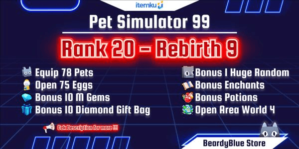 Gambar Product Account Pet Simulator 99 | Instant Delivery #20