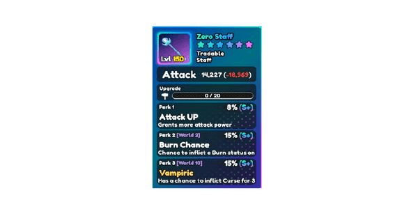 Gambar Product Perfect Zero Staff Vampiric - World Zero