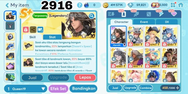 ACCOUNT GET RICH LEGENDARY COSTUME BLACK HORUS WITH DIAMOND ANDROID