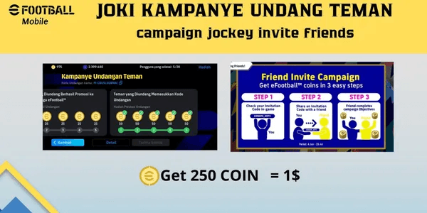 Joki eFootball Mobile Invitation Campaign Login