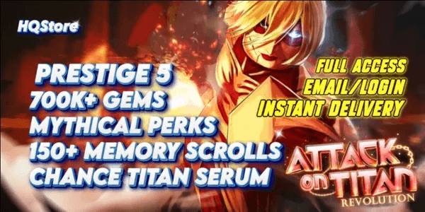 AOTR Account Many Bonuses | 30% Discount | Super Cheap - Attack on Titan Revolution