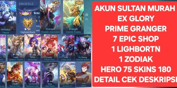 Cheap mobile legends account (hero+skin+lots of emblems)