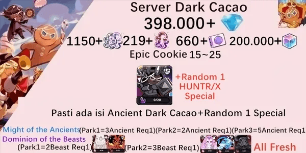 Cookie Run Kingdom(Dack Cacao Server)DC3 starter account