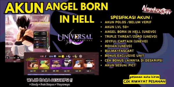Akun Angel Born In Hell (Unevo)-Triple Threat (unevo)-Joyful Captain (Unevo)-Rohan (Unevo)