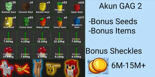 Grow A Garden 2 Account - Bonus Sheckles + Other Bonuses
