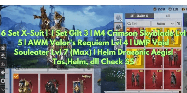 3 Set Gilt | 6 X-Suit | M4 Crimson Skyblade Lvl 5 | UMP45 Void Souleater Lvl 7 (Max) | Etc