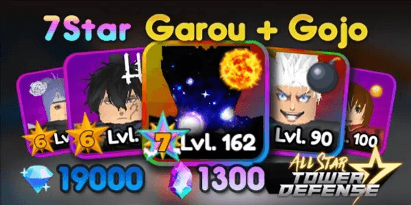Account ASTD 2x 7 Star (GAROU + GOJO) All Star Tower Defense