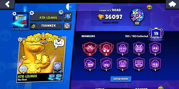 Gambar Product BRAWL STARS CHEAP | 36K TROPHY | MAX BRAWLER | MANY SKINS