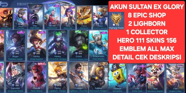 SULTAN ACCOUNT EMBLEM ALL MAX SKIN GOOD NICE FOR RANKED
