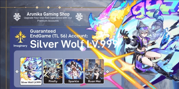 ENDGAME ACCOUNT - RATE ON (BANNER CHARACTERS) - SILVER WOLF LV.999 + FIREFLY + SPARKLE + RUAN MEI || FOR DETAILS CHECK DESCRIPTION [ASIA]