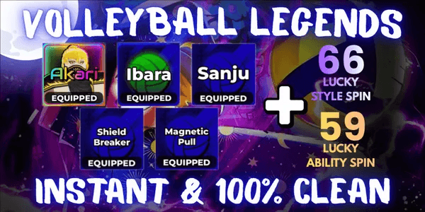Akun 1 Ultra + 4 Secret (Akari, Ibara, Sanju + Shield Breaker, Magnetic Pull) - Volleyball Legends