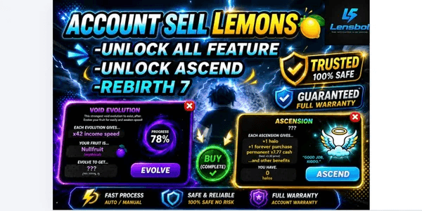 ACCOUNT ALL MAX+UNLOCK ALL FEATURES+ASCEND | SELL LEMONS