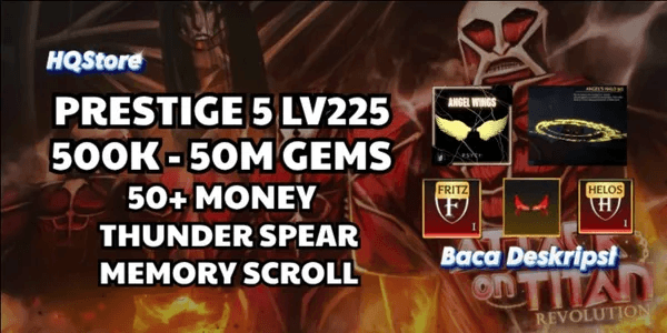 AOTR Account Many Bonuses | 30% Discount | Super Cheap - Attack on Titan Revolution