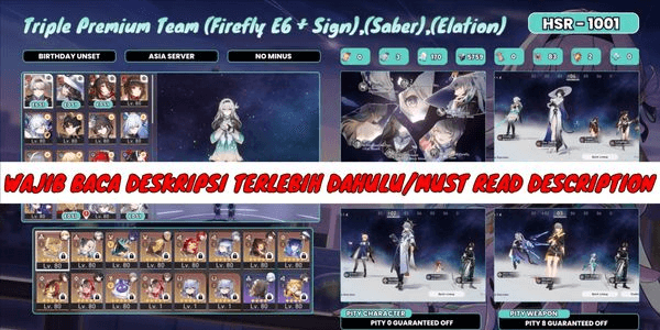 Gambar Product [ASIA] Triple Premium Team + Firefly E6S1 + Dahlia S1 + Fugue S1 + Saber S1 + Sunday S1 + Tribbie S1 + Yao + SW999 + DanPT |READ DESK!