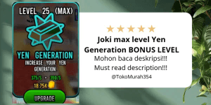 Max level boosting Yen Generation