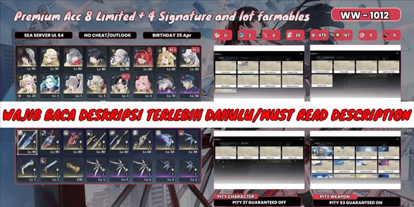 Gambar Product [SEA] 8 Limit 5 Sign. Chisa Sign + Cartethyia Sign + Phrolova Sign + Jinhsi Sign + Yinlin + Lynae + Rebecca + Hiyuki. WW1012 [READ DESK]