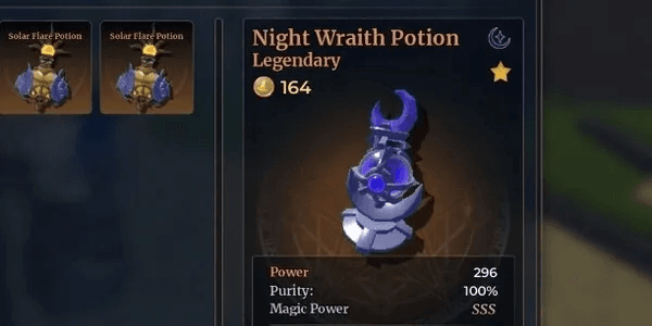 SSS Legendary Night Wraith Potion