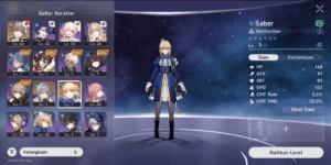 A174 Saber Bronya Mid TL25 no Signature GDC 1pcs BD Unset Farm Many Quests Fight Sparog