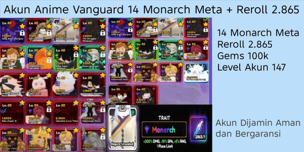 Gambar Product Akun Anime Vanguard Monarch Meta (3)