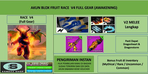 Akun Blox Fruit Race Draco V4 Full Gear (Awakening) [Level MAX]
