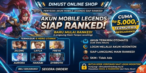 Gambar Product Mobile Legends Account Ready for Ranked Cheapest Guaranteed