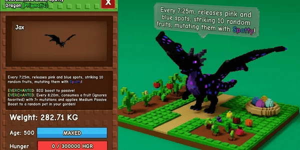Everchanted Black Spotty Dragon Age 500 Weight 280KG ++