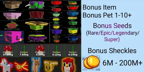 Grow A Garden 2 Account - Bonus Sheckles + Other Bonuses