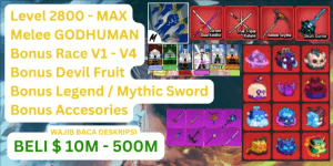 Akun Blox Fruit Level Max - GODHUMAN