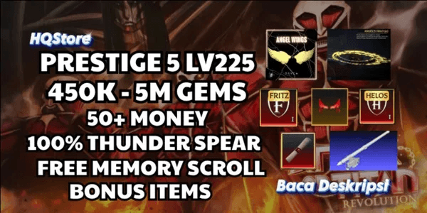 AOTR Account Many Bonuses | 30% Discount | Super Cheap - Attack on Titan Revolution