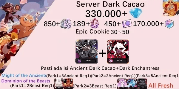 Cookie Run Kingdom(Dack Cacao Server)DC19 starter account