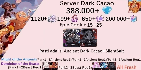 Cookie Run Kingdom(Dack Cacao Server)DC8 starter account