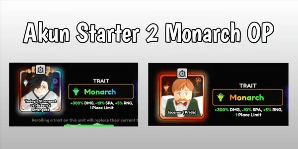 Starter Account 2 Monarch Meta ! - Anime Vanguards