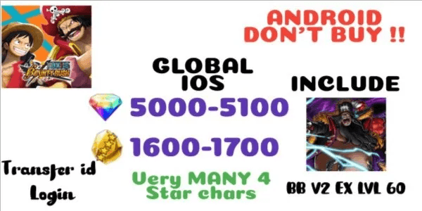 Gacha Account One Piece Bounty Rush iOS-5