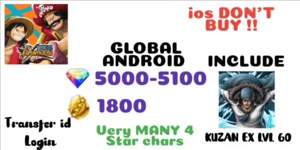 Akun One Piece Bounty Rush Android