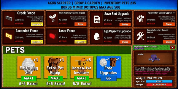 Grow A Garden | Account Starter Collection 7 | As Per Picture