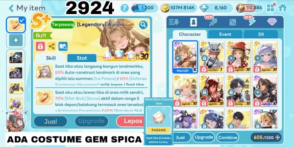 2924 - ACCOUNT GET RICH LEGENDARY COSTUME AURORA. LEGENDARY COSTUME CHAEMIN. LEGENDARY COSTUME BLACK HORUS. LEGENDARY COSTUME GRETA
