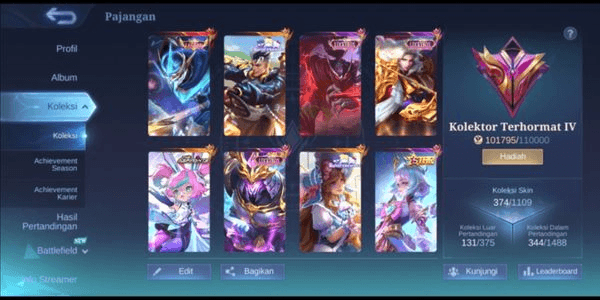 Gambar Product SKIN 374| LEGEND GS KOF SANRIO CLAUDE |4 LUCKY BOX ANNUAL STAR ANGELA | HONORED COLLECTOR IV