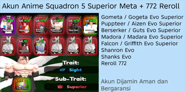 Anime Squadron Superior Meta Account