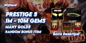 AOTR Account Prestige 5 | Up to 10M Gems | Many Bonuses - Attack on Titan Revolution