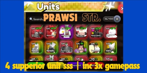 Anime Squadron Account | 4 Superior META | 3x Speed Gamepass on | Late Game Account