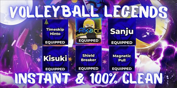 Gambar Product Account 1 Ultra + 5 Secret (Akari, Timeskip Hinto, Sanju, Kisuki + Shield Breaker, Magnetic Pull) - Volleyball Legends