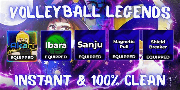 Gambar Product Akun 1 Ultra + 4 Secret (Akari, Ibara, Sanju + Shield Breaker, Magnetic Pull) - Volleyball Legends