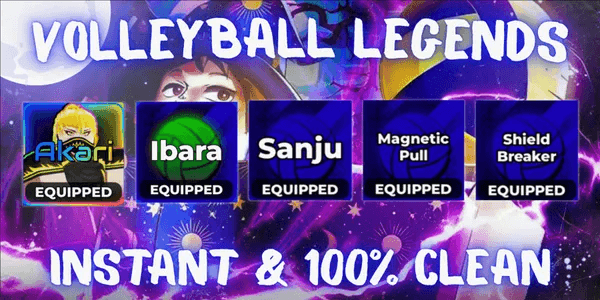 Akun 1 Ultra + 4 Secret (Akari, Ibara, Sanju + Shield Breaker, Magnetic Pull) - Volleyball Legends