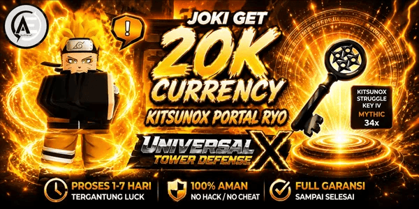 Joki Get 20K Currency Kitsunox Portal Ryo || Universal Tower Defense X (UTDX) ||