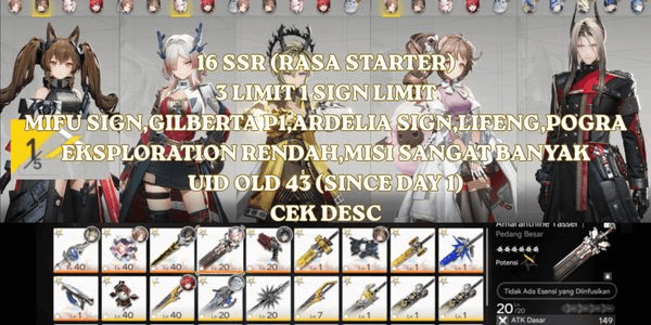 Gambar Product [ASIA] 16 SSR 3 LIMIT 1 SIGN LIMIT, MIFU SIGN, GILBERTA P1, ARDELIA SIGN, LIFENG, POGRA, UID OLD 43