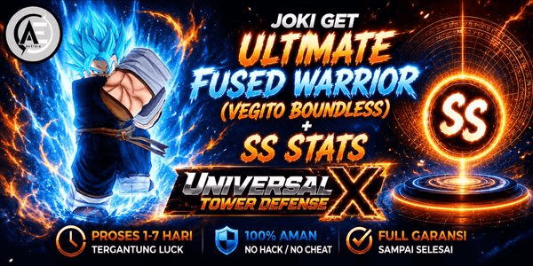 Gambar Product Joki Get Ultimate Fused Warrior (Vegito Boundless) + SS Stas || Universal Tower Defense X (UTDX) ||